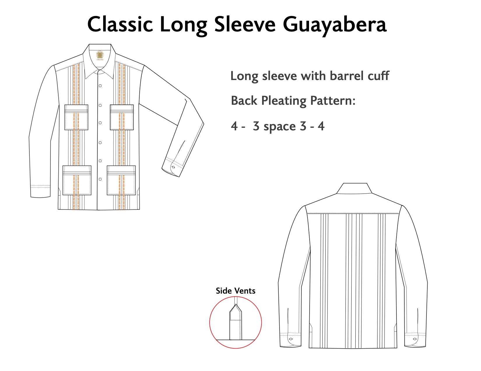 Classic Long Sleeve Guayabera