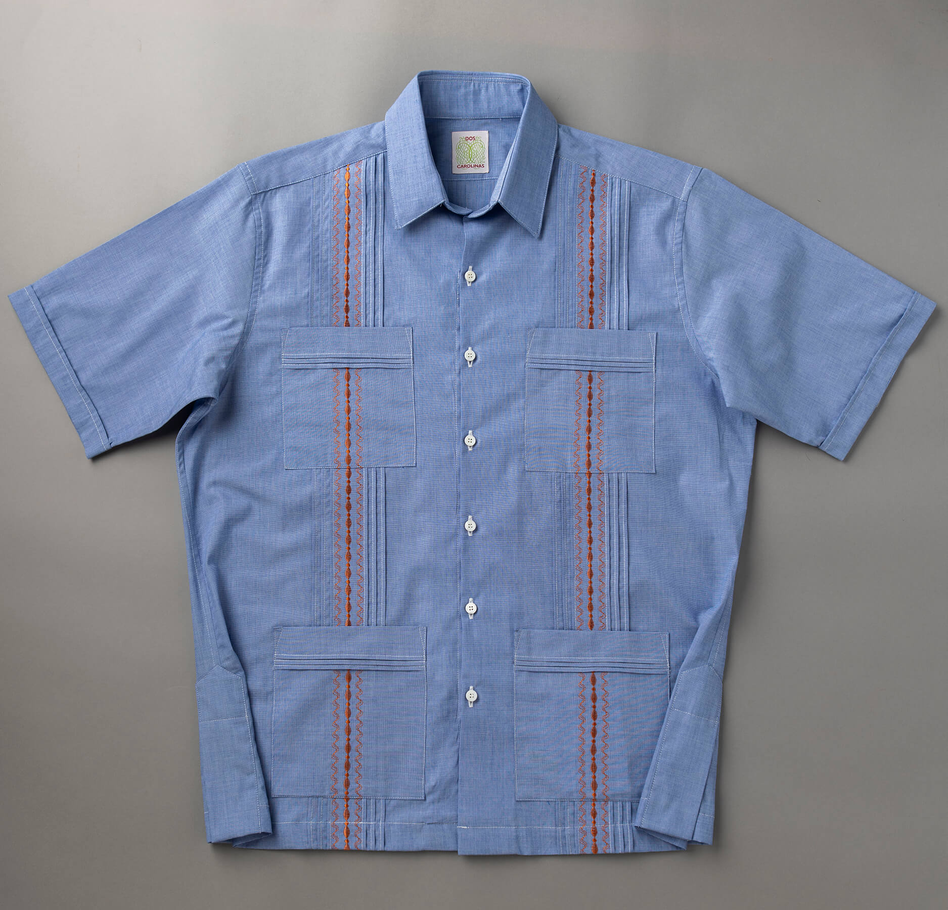 Made-to-Order -- Blue End/End Short Sleeve Guayabera