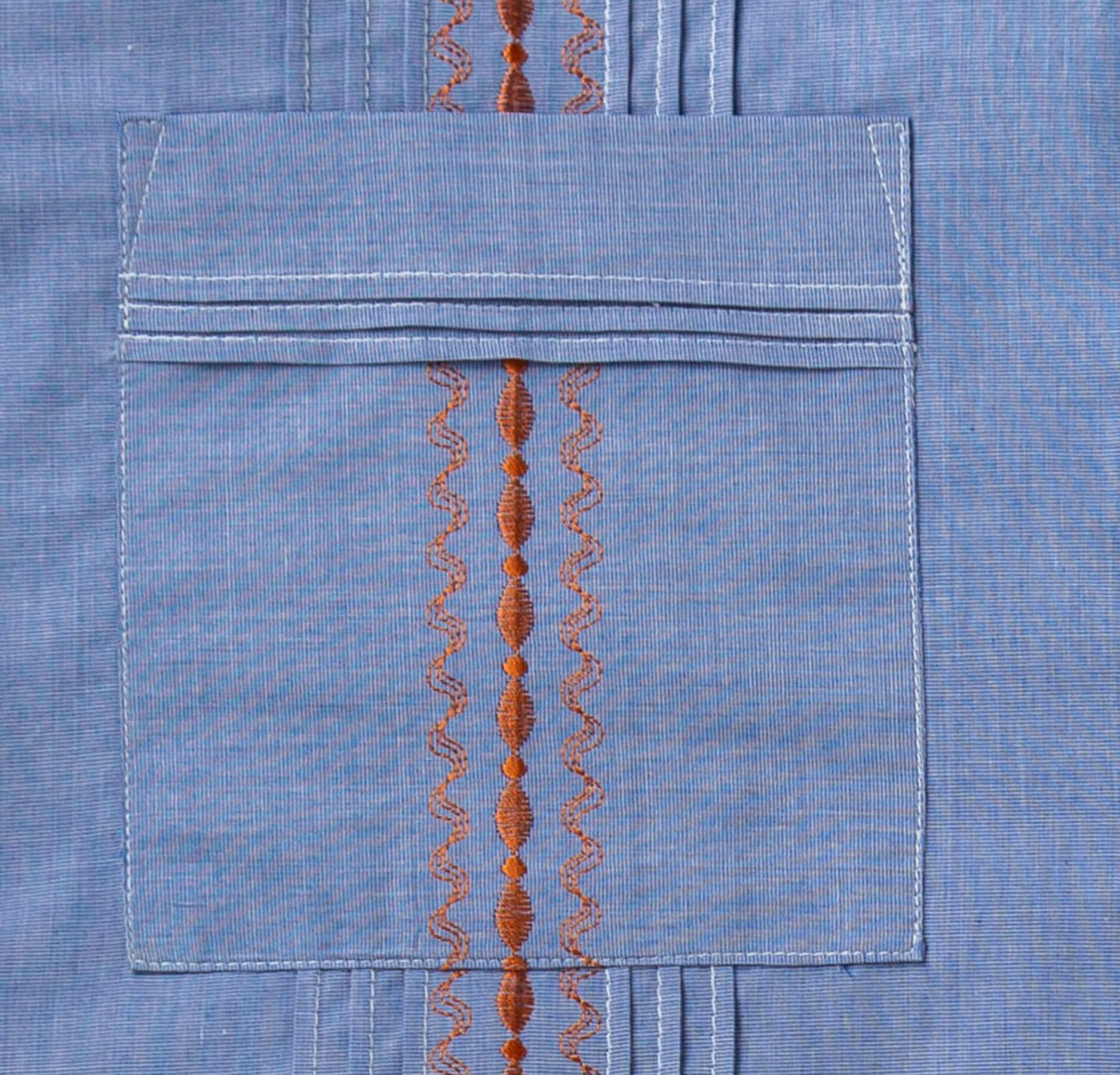 Made-to-Order -- Blue End/End Short Sleeve Guayabera
