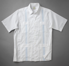 Pique with light blue embroidery detail