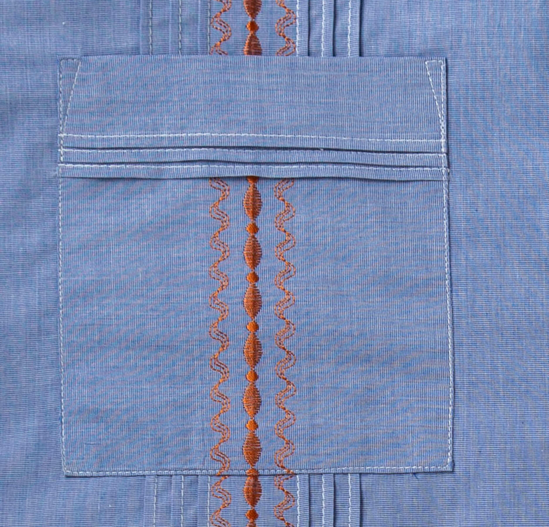 Made-to-Order -- Blue End/End Short Sleeve Guayabera