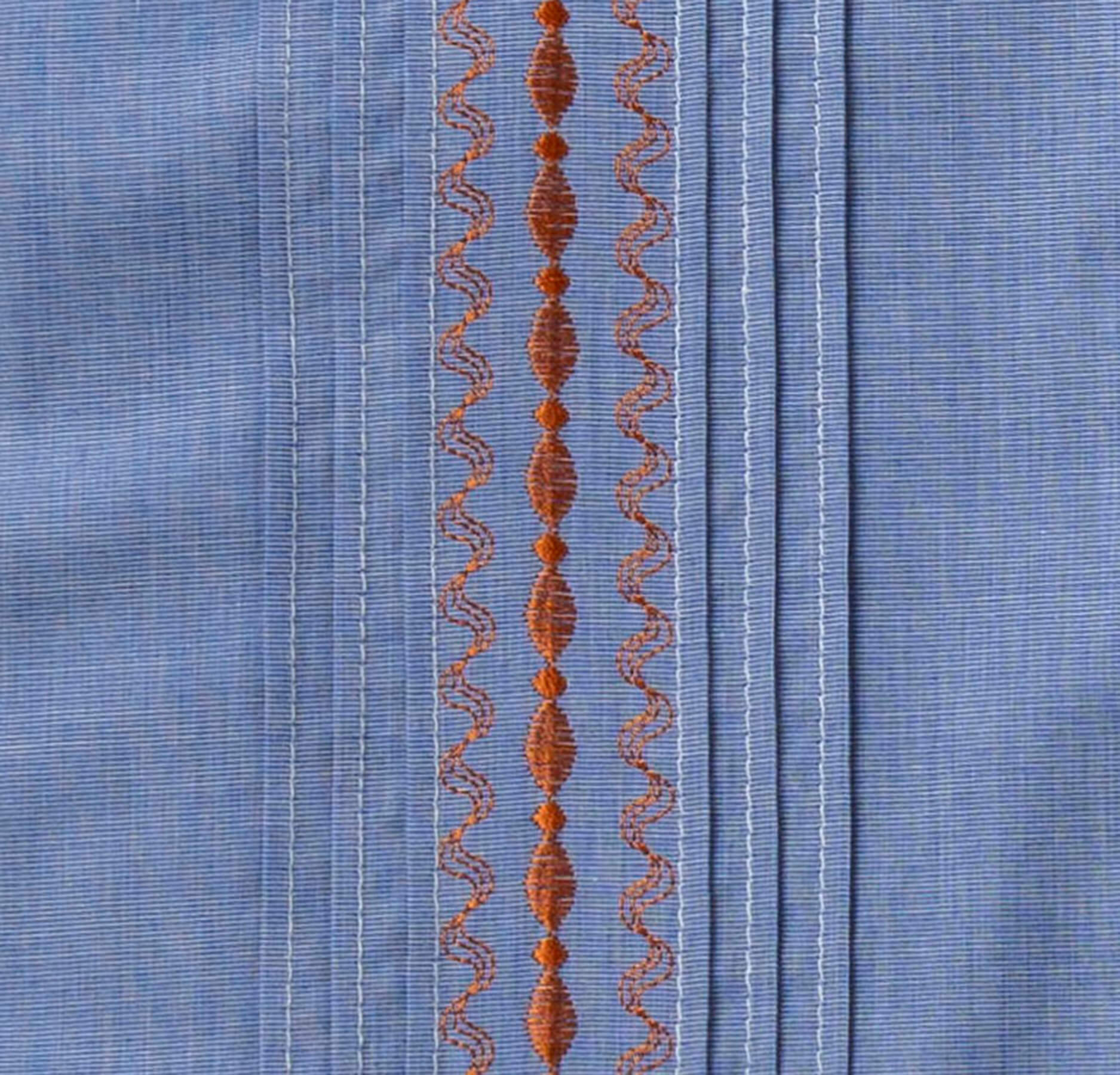 Made-to-Order -- Blue End/End Short Sleeve Guayabera