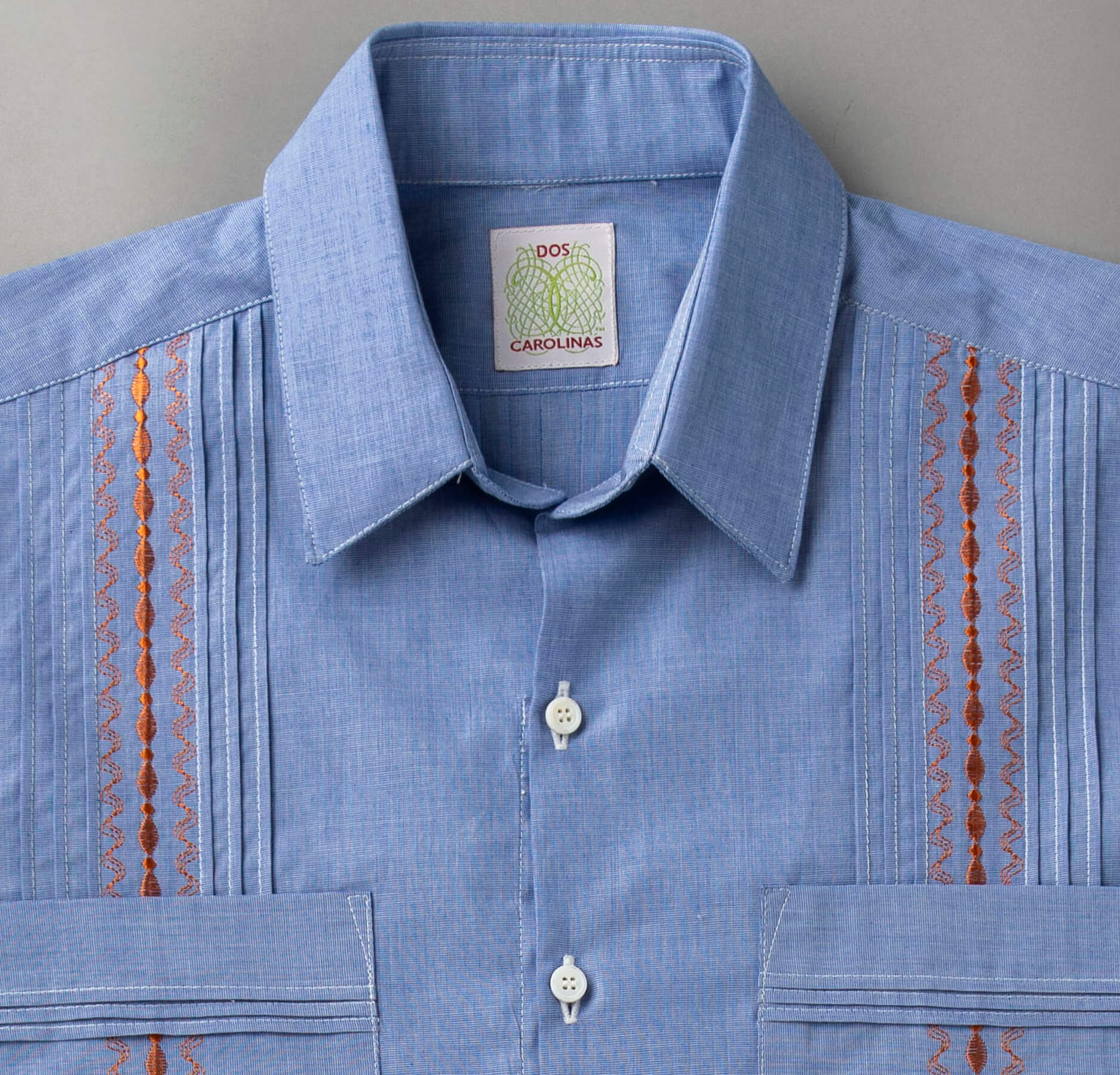 Made-to-Order -- Blue End/End Short Sleeve Guayabera