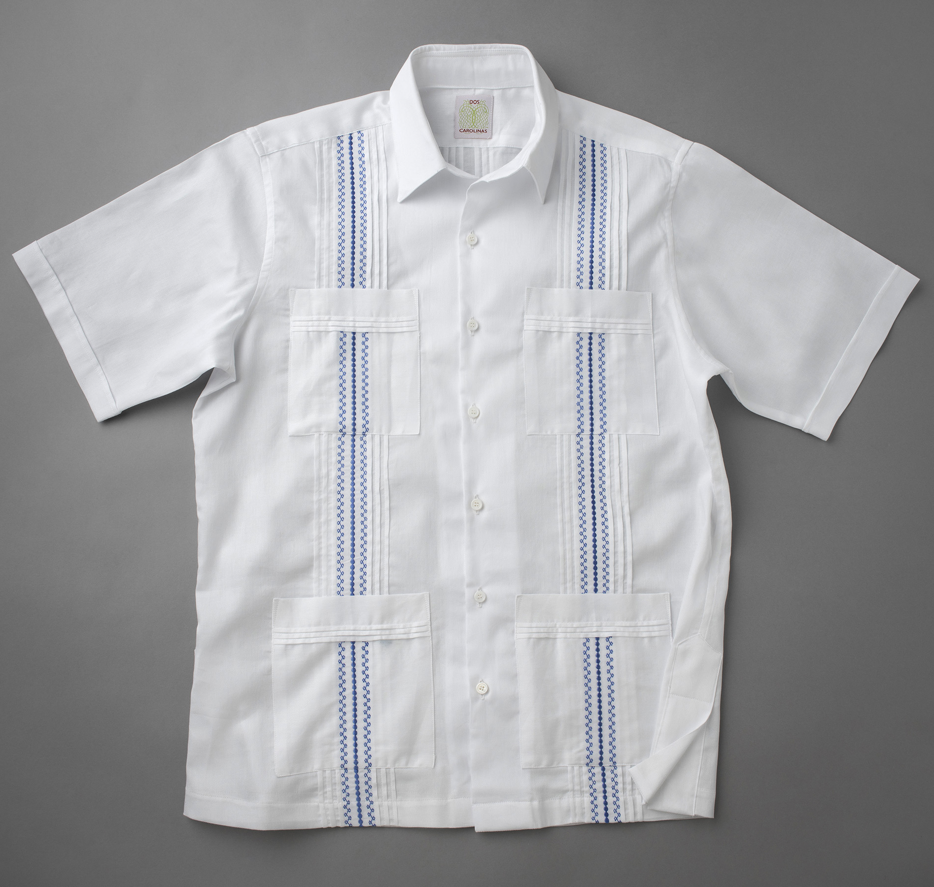 Front of pique shirt with embroidery and 4 pockets